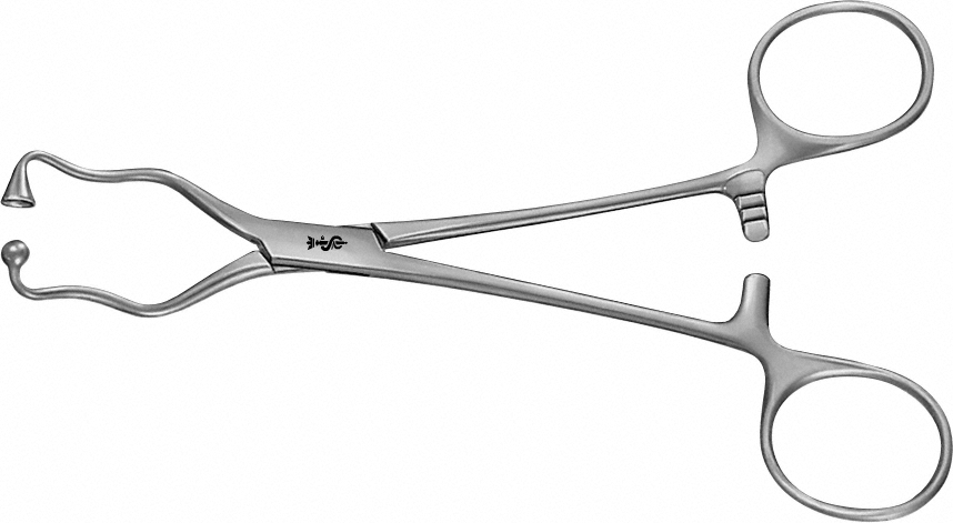 Tubing and Towel Clamp, curved, 140 mm (5 1/2